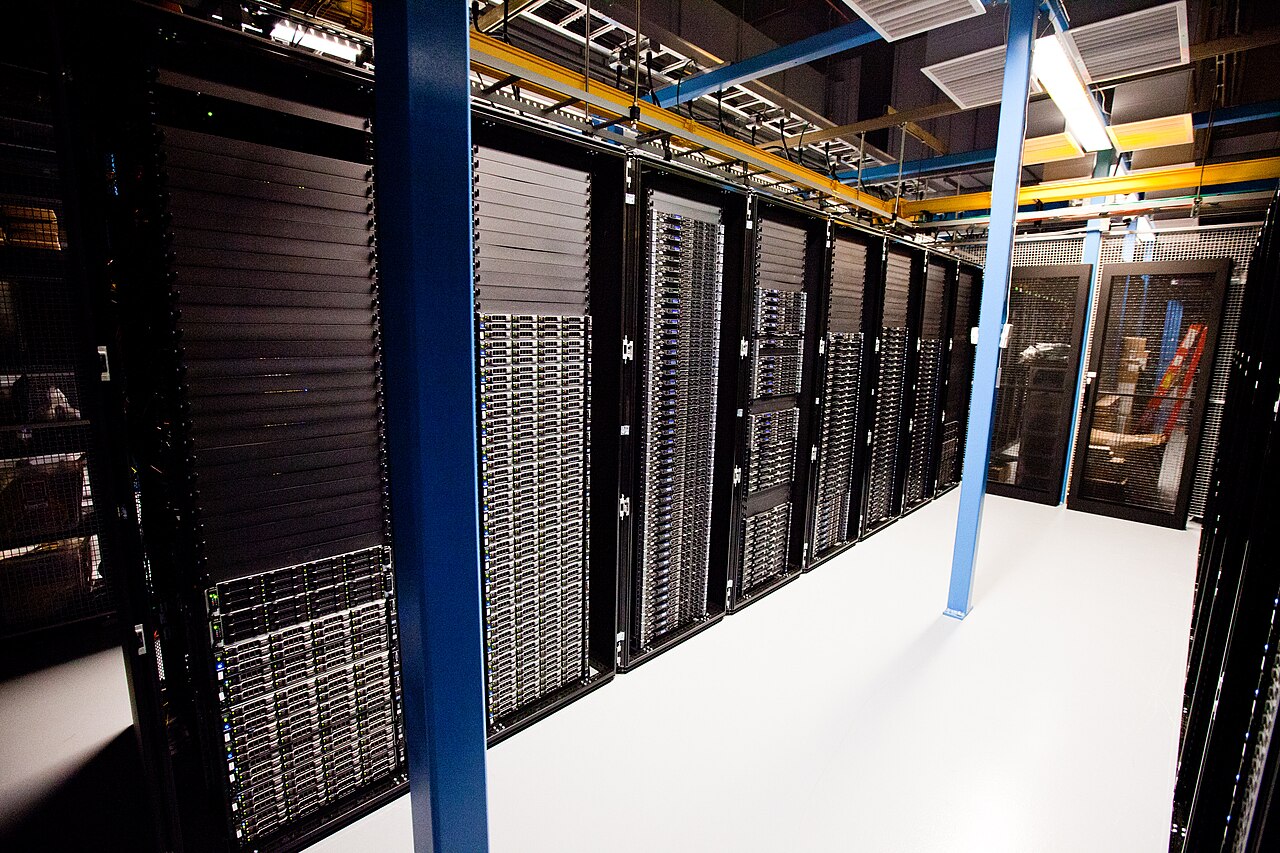 Server racks in a datacenter